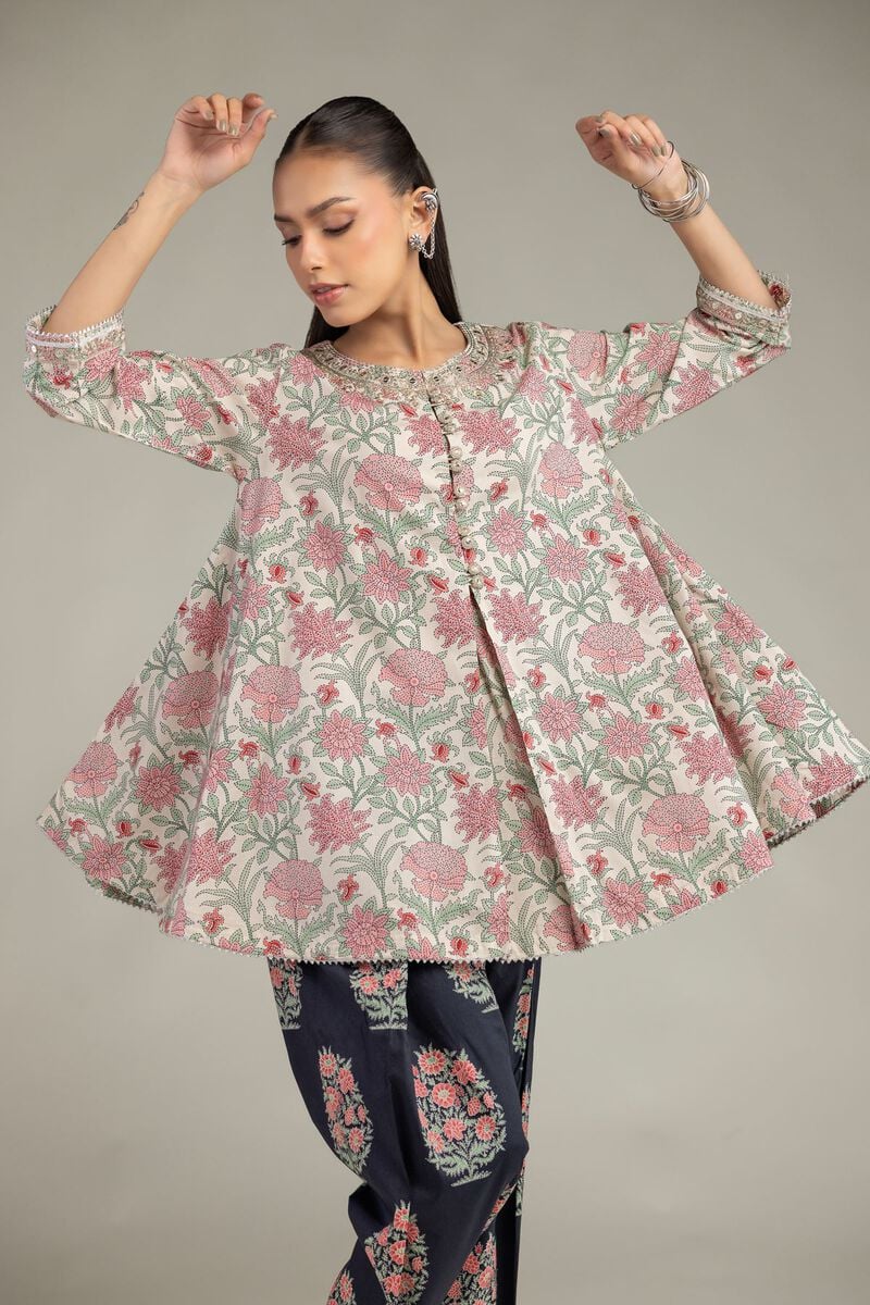 Embroidered | Cotton Viscose | Floral Cotton Kurta | USD 45.00