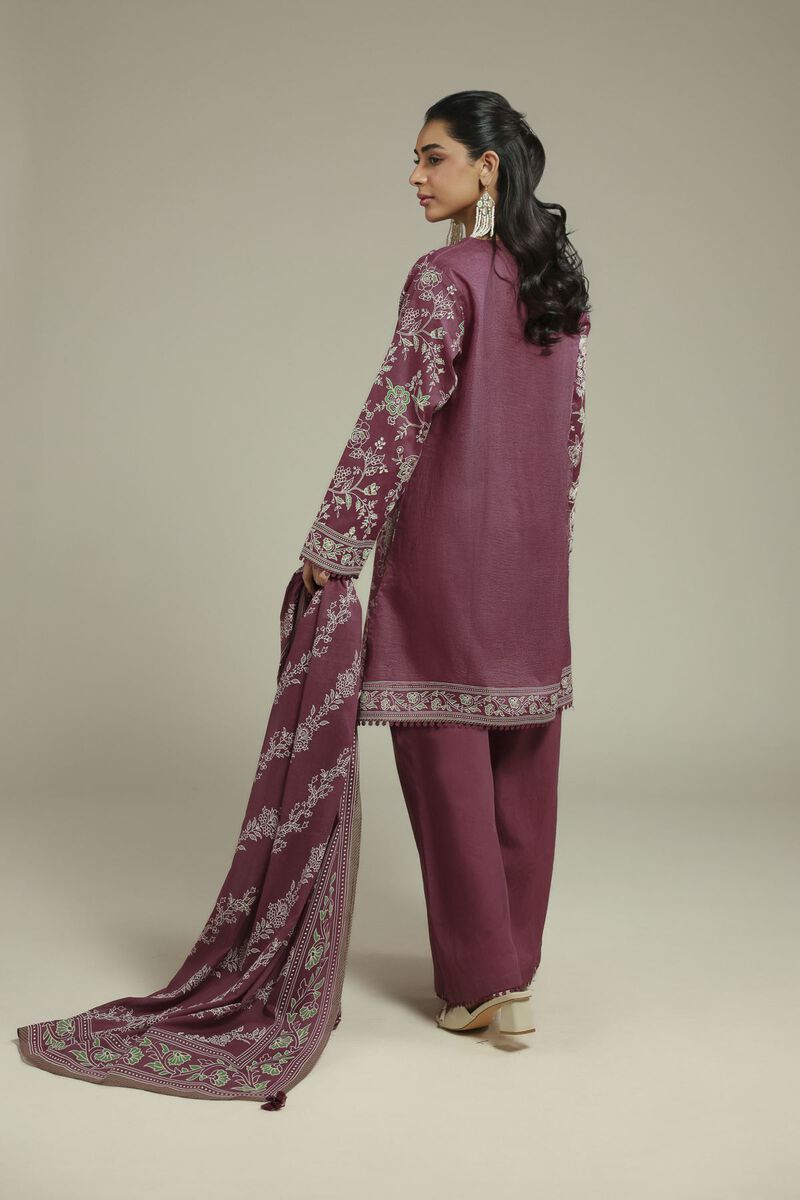 Printed | Cambric | Tailored Maroon Set | USD 65.00