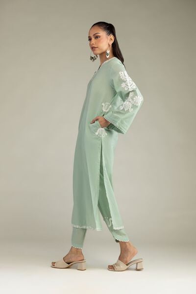 Embroidered | Cambric | Solid Mint Shalwar | USD 30.00