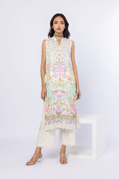 Embroidered | Crosshatch Raw Silk | Kurta | USD 40.00