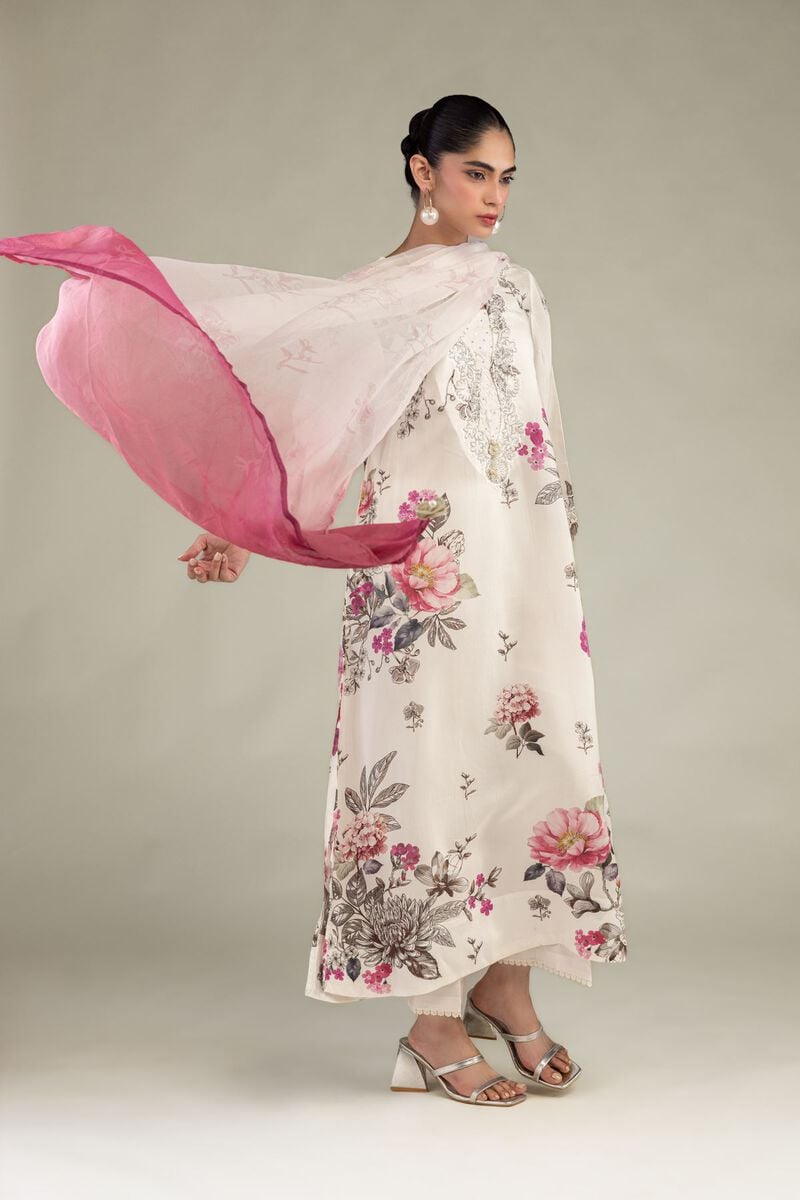 Embroidered | Chiffon | Pink Chiffon Dupatta | USD 30.00