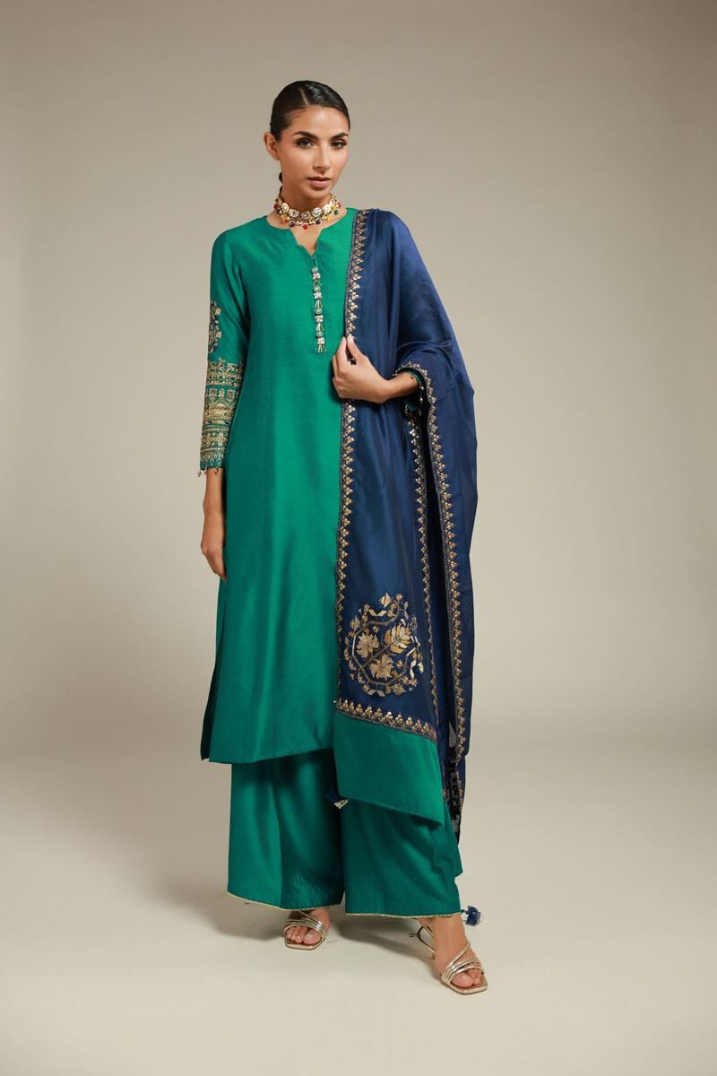 Embroidered | Raw Silk | 3 Piece Co-ord Set | USD 125.00