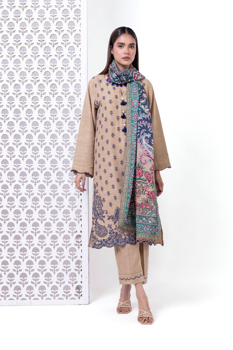 Embroidered | Light khaddar Messuri | Tailored 3 Piece | null
