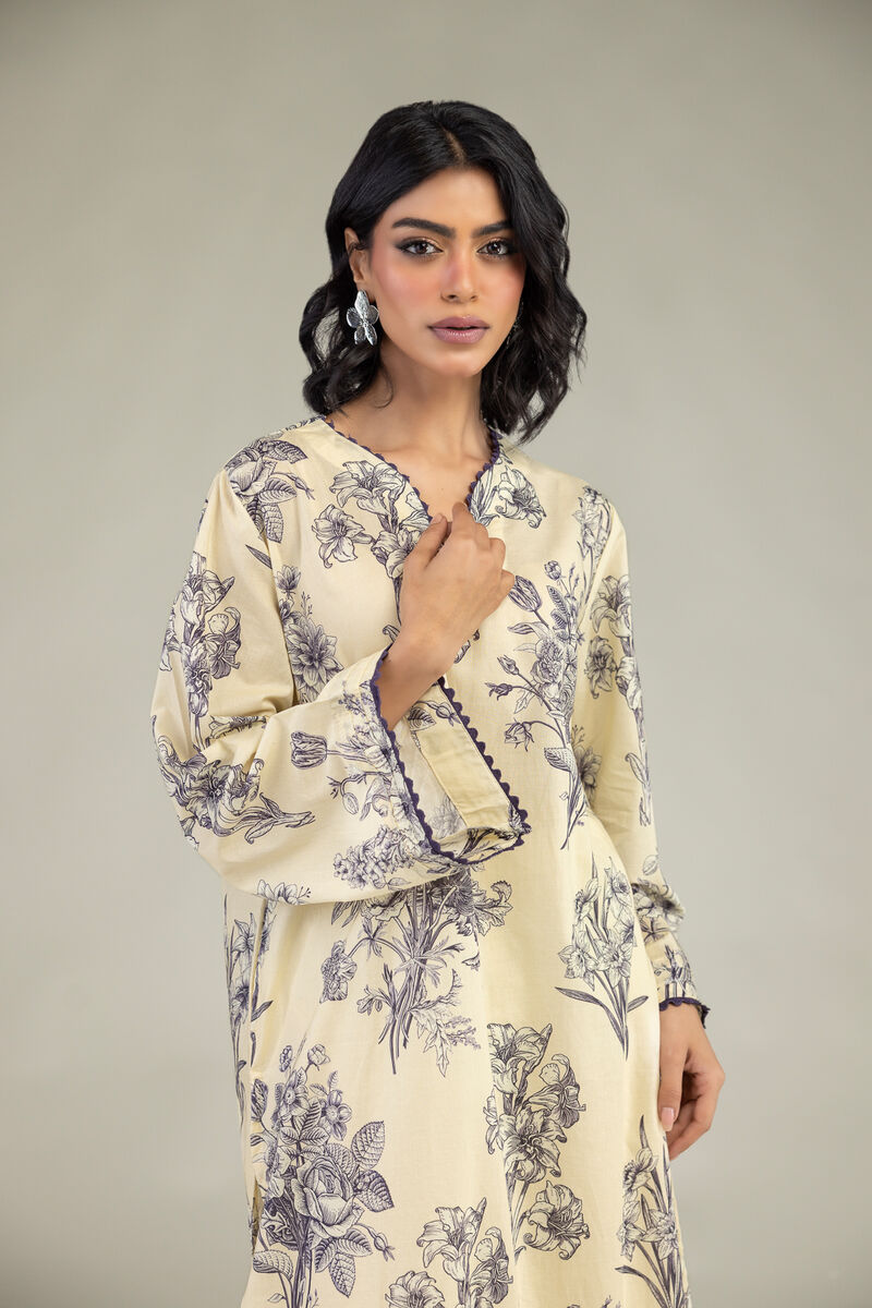 Embroidered | Cambric | Long Floral Kurta | USD 35.00