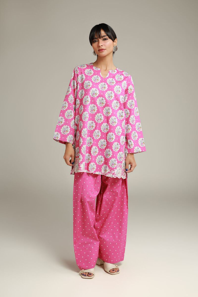 Embroidered | Cotton Dobby | Oversized Pink Shalwar | USD 25.00
