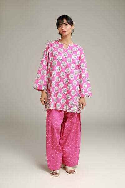 Embroidered | Cotton Dobby | Oversized Pink Shalwar | USD 25.00