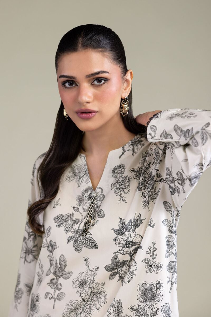 Printed | Cotton Viscose | Floral V-Neck Kurta | USD 35.00
