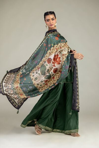 Printed | Polyester Silk | Silk Floral Dupatta | USD 30.00