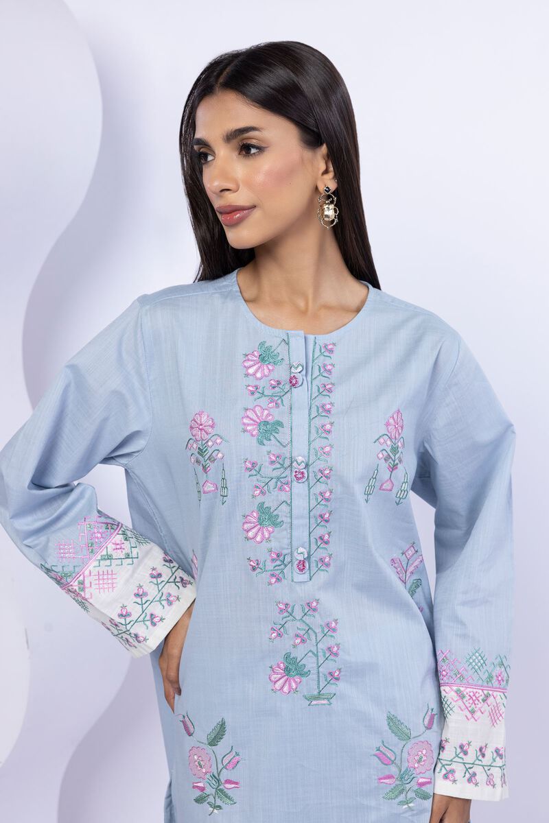 Embroidered | Crosshatch Poplin | Kurta | USD 35.00