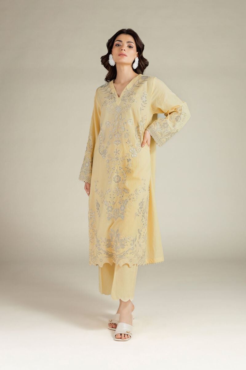 Embroidered | Cambric | Tailored 2 Piece | Top and Bottom | USD 65.00