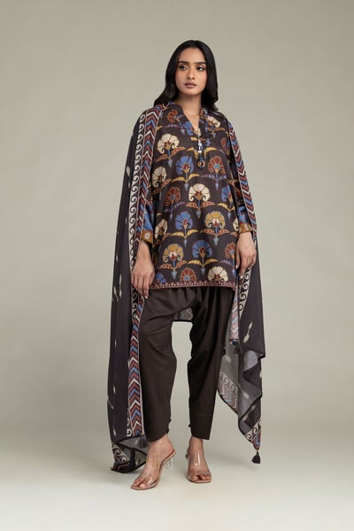 Printed | Cambric | Brown Cambric Shalwar | USD 30.00