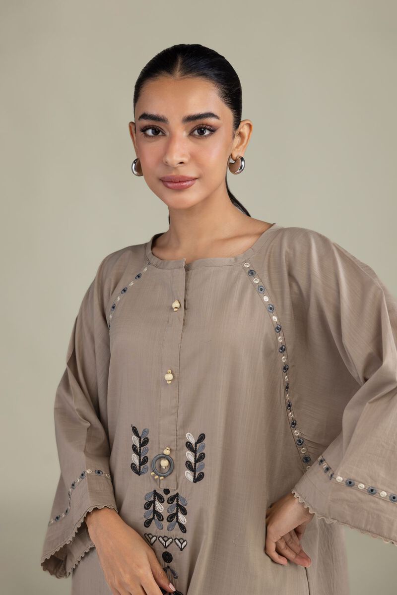 Textured Cotton | Embroidered | Textued Cotton Kurta | USD 40.00