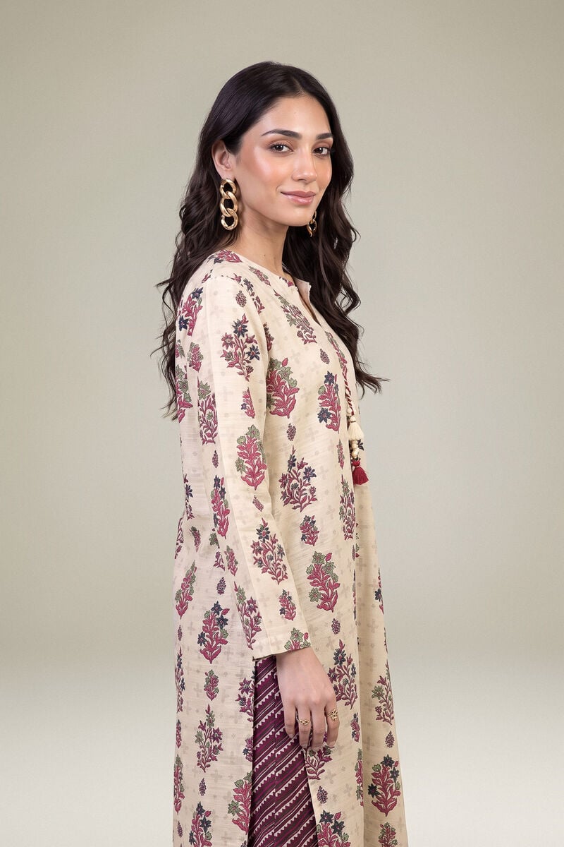 Printed | Light Khaddar | Longline Floral Kurta | USD 35.00