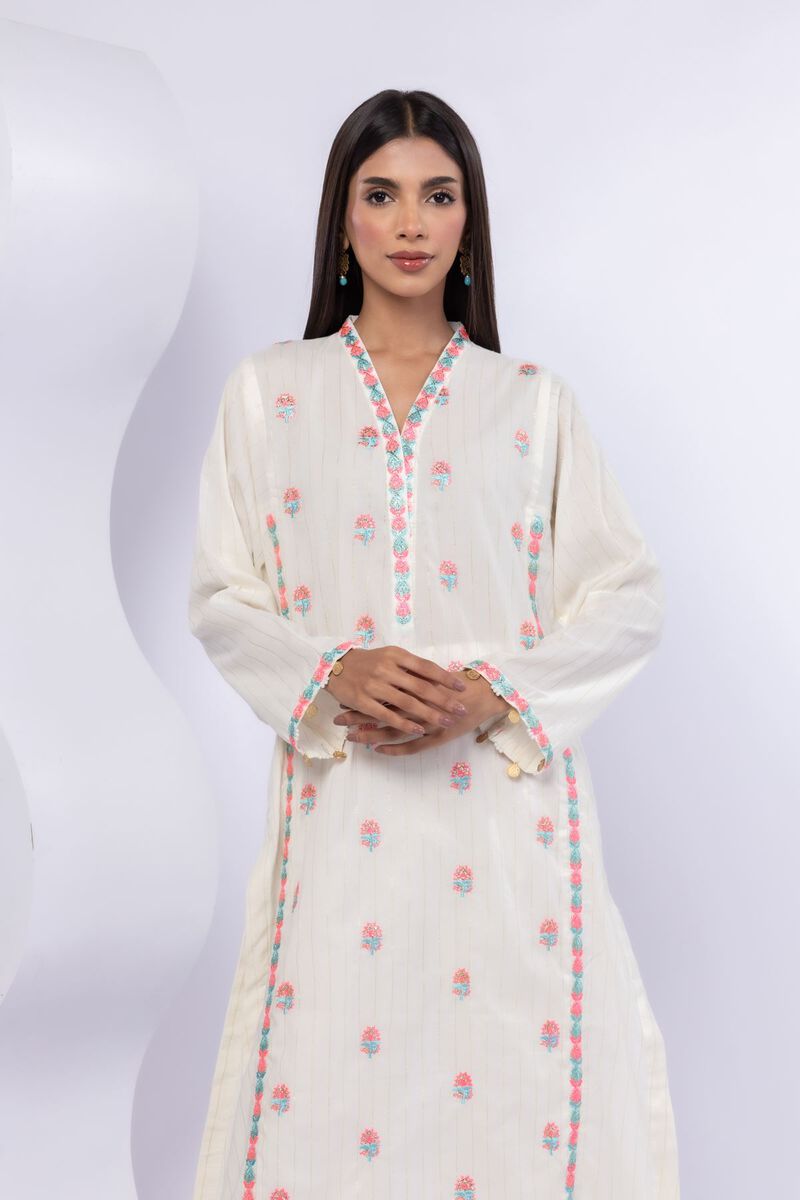 Embroidered | Lurex Stripes | Kurta | USD 20.00