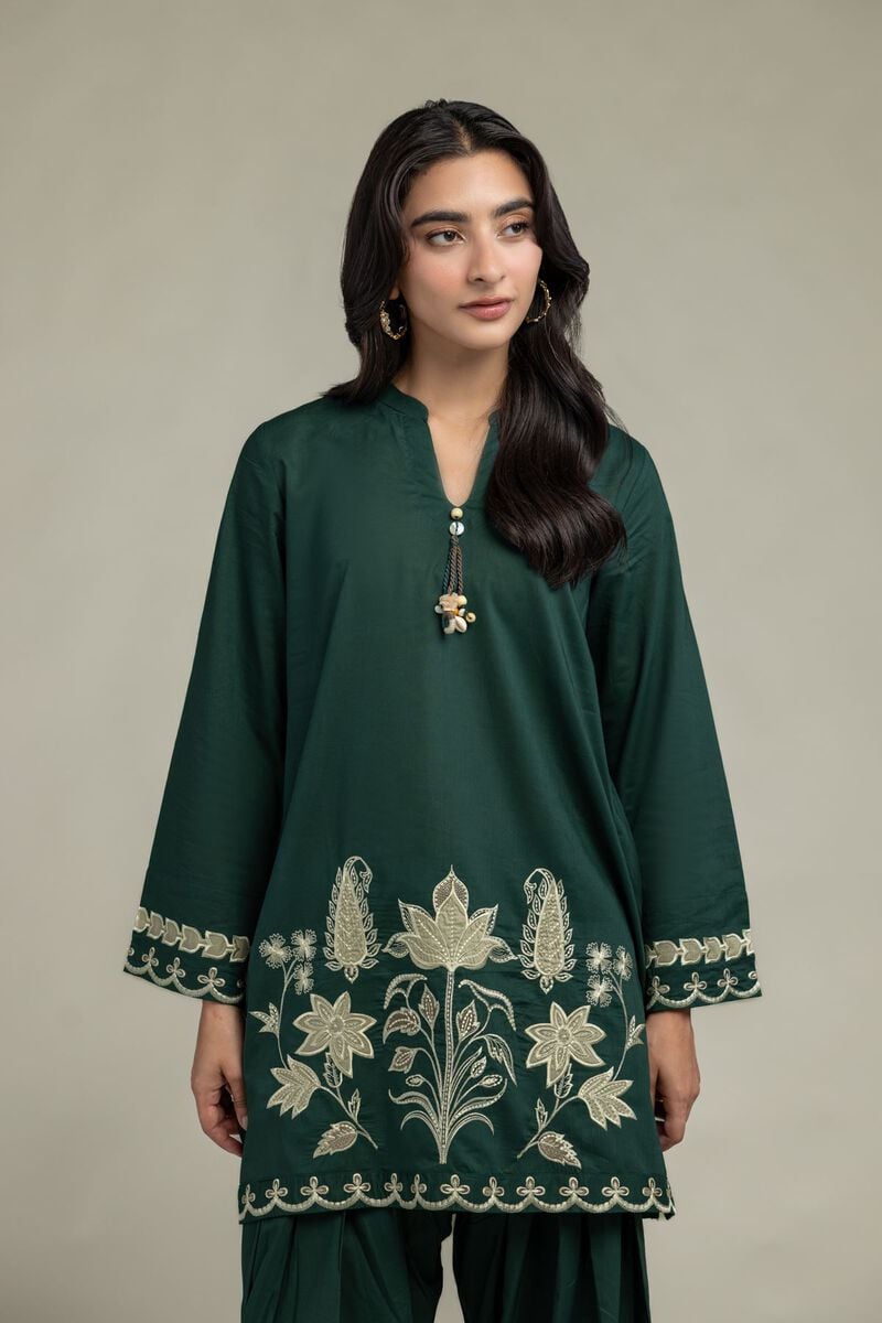 Cambric | Floral Green Kurta | USD 45.00