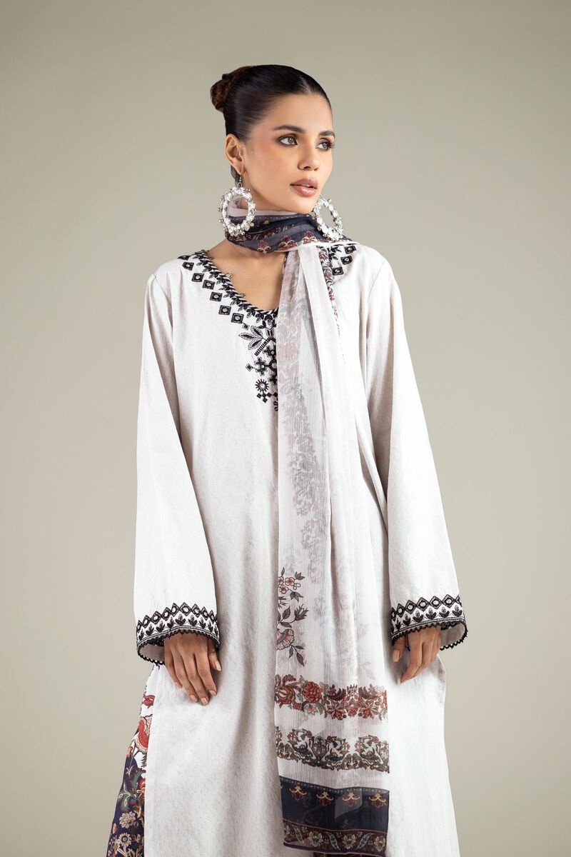 Embroidered | Cotton Dobby | Tailored 3-Piece Set | USD 70.00