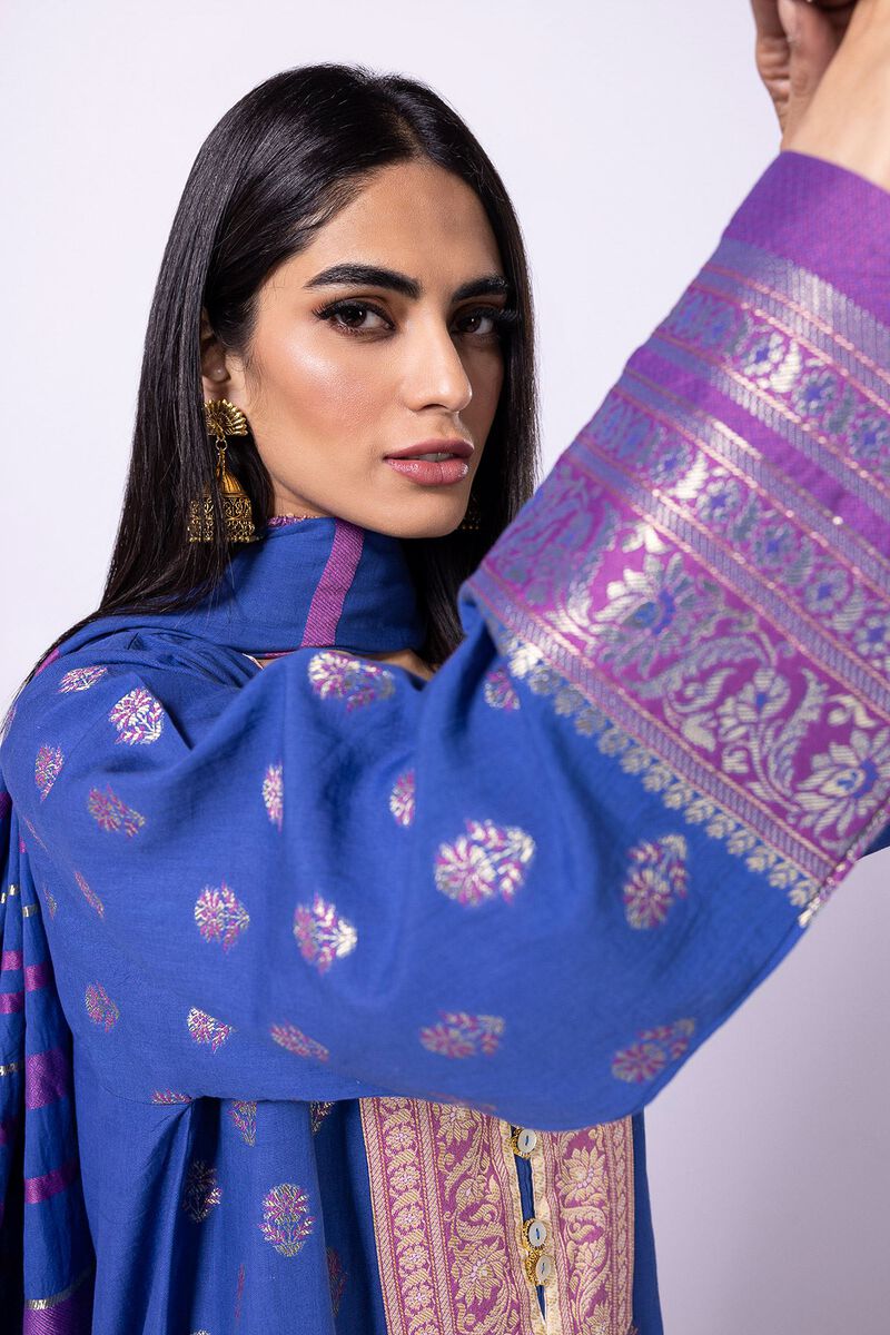 Dyed | Cotton Brosha Jacquard | Fabrics 3 Piece | null