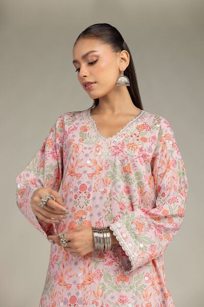 Embroidered | Cotton Viscose | Short V-Neck Kurta | USD 45.00