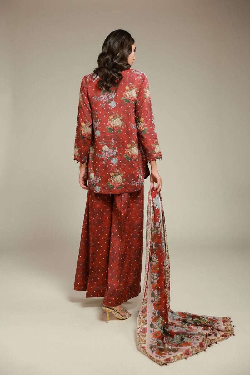 Embroidered | Raw Silk | 3 Piece Co-ord Set | USD 145.00