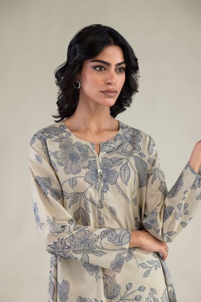 Embroidered | Cambric | Floral Longline Kurta | USD 35.00
