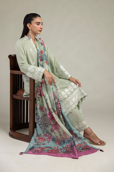 Embroidered  | Polyester Silk | Silk Floral Dupatta | USD 30.00