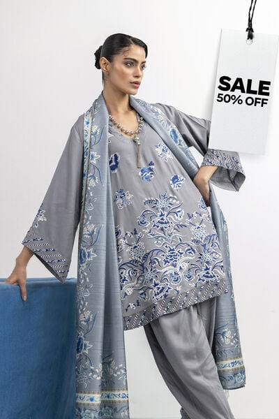 Embroidered | Raw Silk | Floral Silk Kurta | USD 30.00