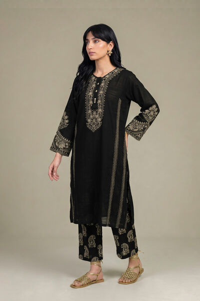 Printed | Light Khaddar | Black Printed Pants | USD 35.00