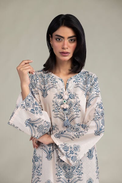 Embroidered | Cambric | Floral Printed Kurta | USD 35.00