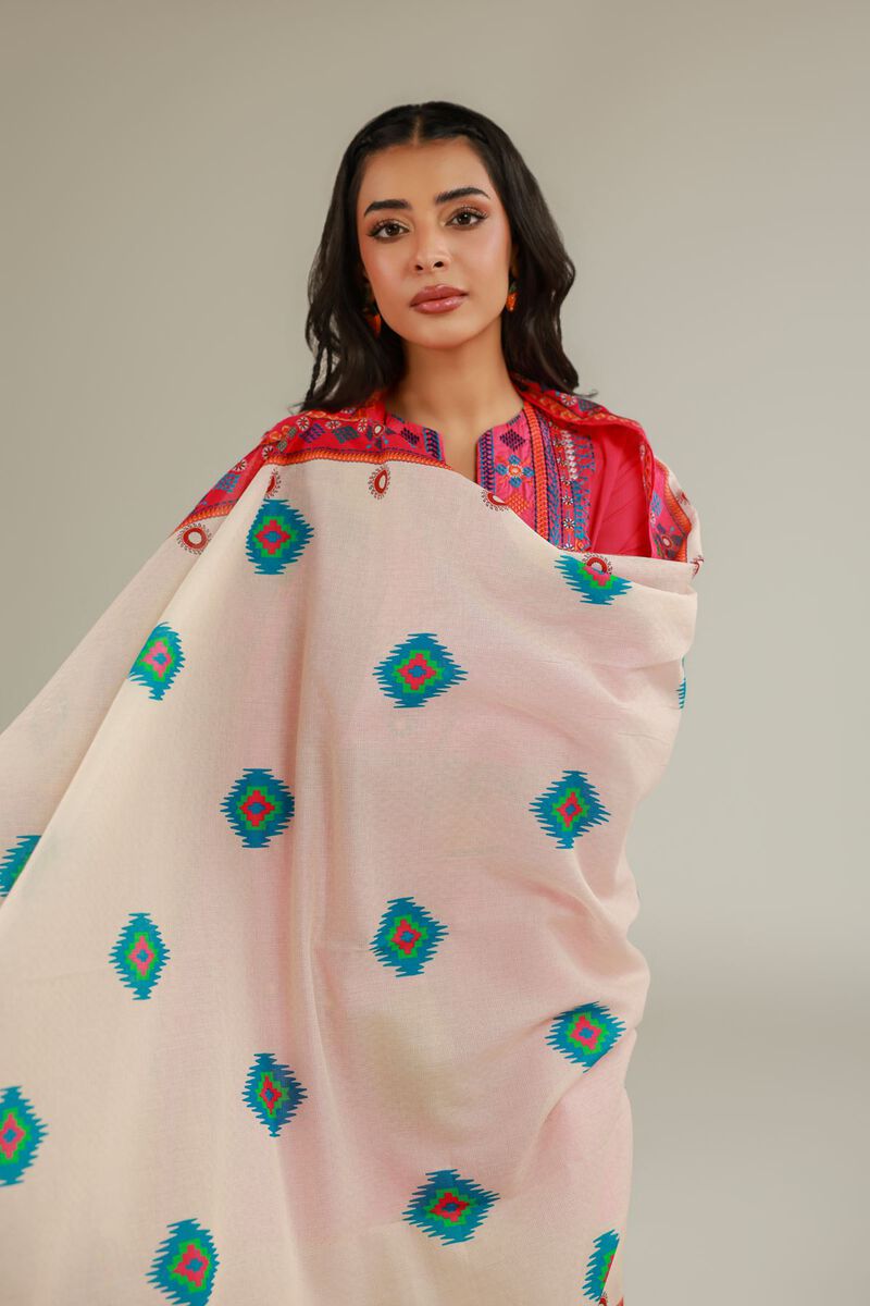 Embroidered | Cotton Net | Cotton Pom-Pom Dupatta | USD 25.00