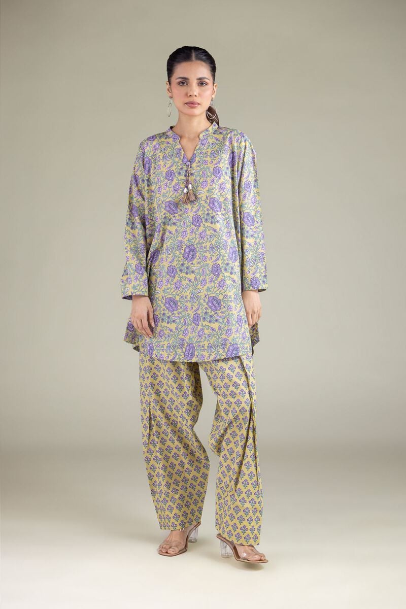 Printed | Cambric | Floral Band-Collar Kurta | USD 30.00