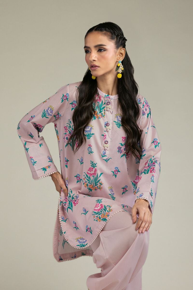 Printed | Cambric | Short Pink Kurta  | USD 30.00