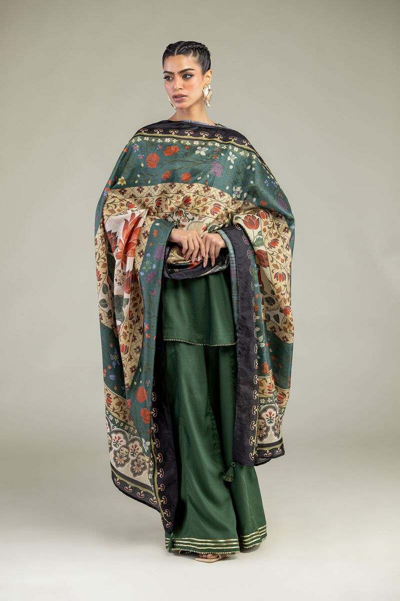 Printed | Polyester Silk | Silk Floral Dupatta | USD 30.00