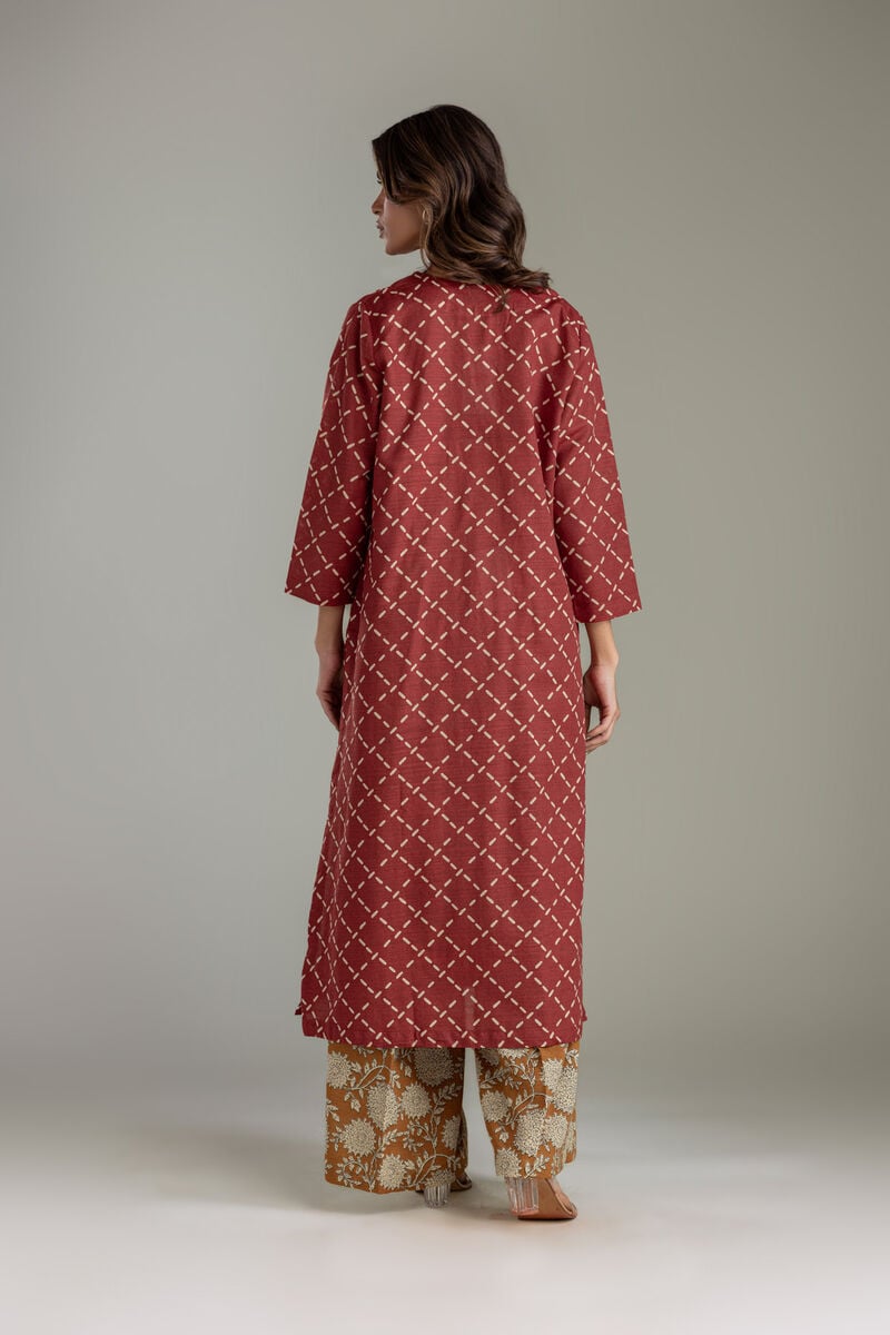 Printed | Light Khaddar | Longline Khaddar Kurta | USD 35.00