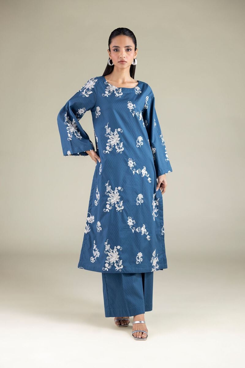 Embroidered | Cotton Dobby | Floral Embroidered Kurta | USD 40.00
