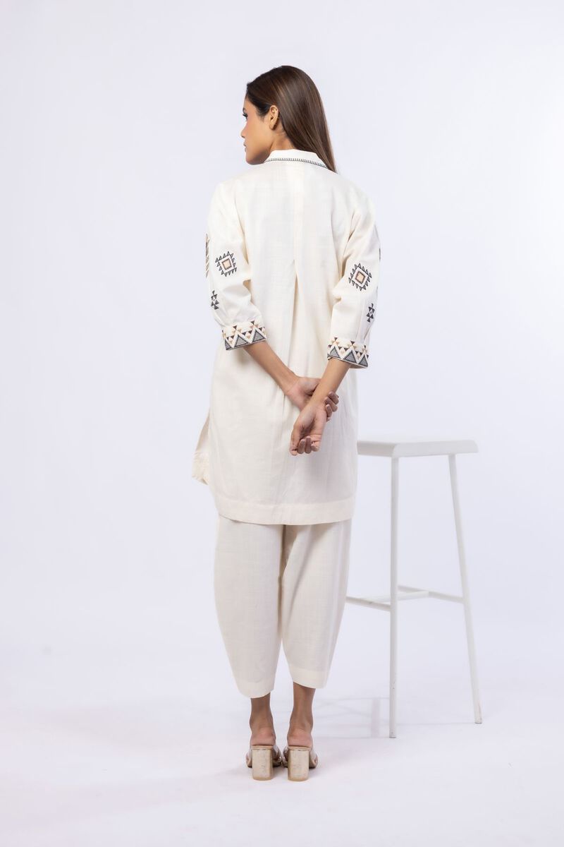 Embroidered | Crosshatch Poplin | Kurta | USD 12.50