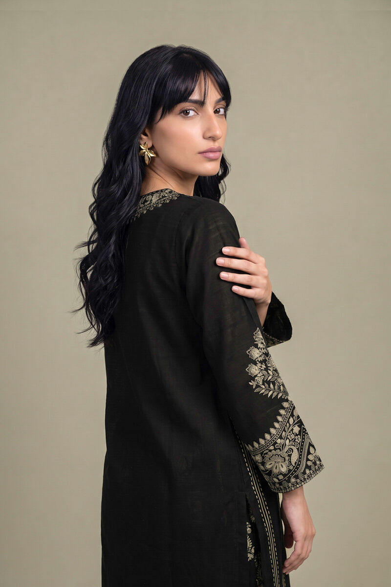 Printed | Light Khaddar | Black Khaddar Kurta | USD 45.00