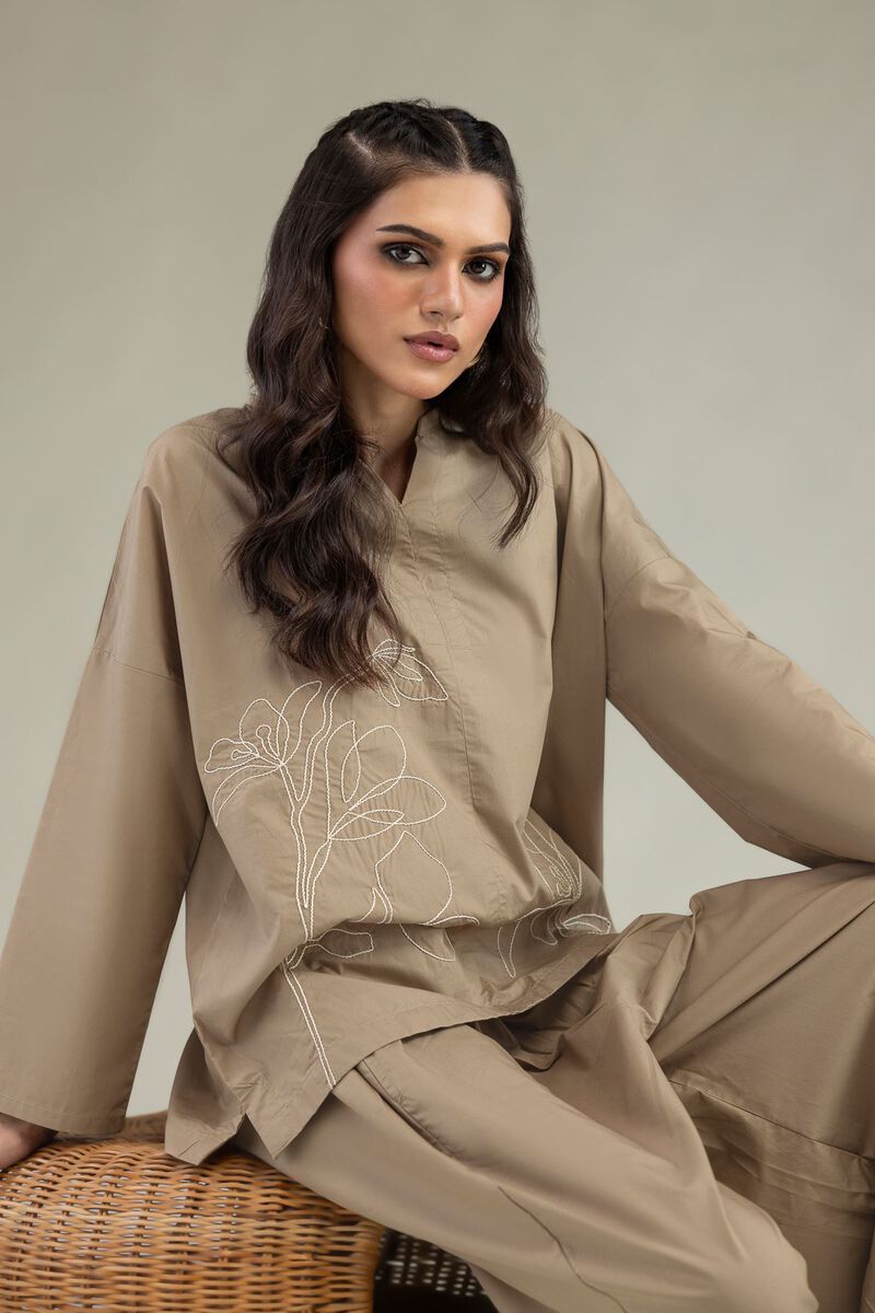 Embroidered | Poplin | Floral V-Neck Blouse | USD 35.00