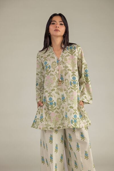 Printed | Cambric | Floral V-Neck Kurta | USD 35.00