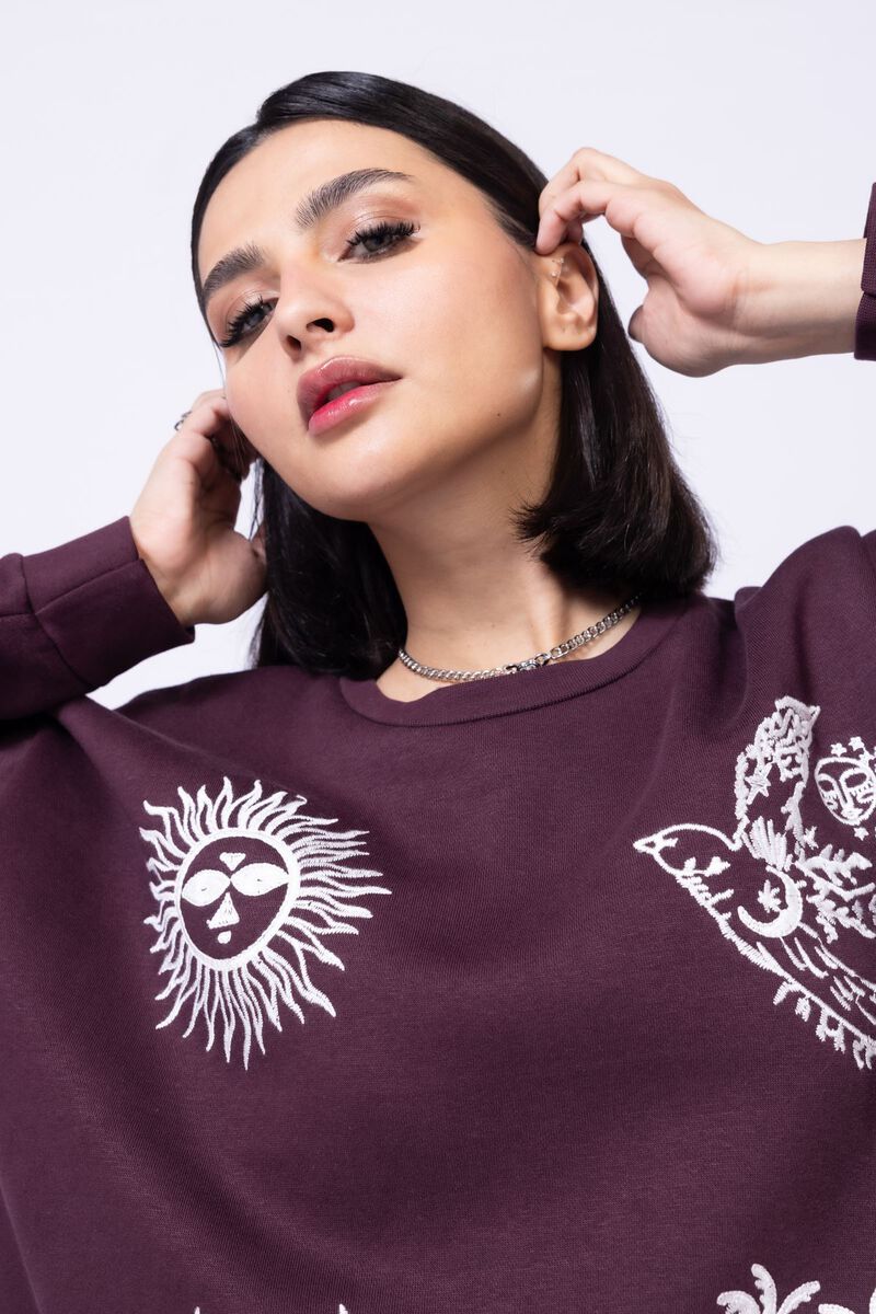 Embroidered | Cotton Polyester Fleece | Sweatshirt | USD 7.50