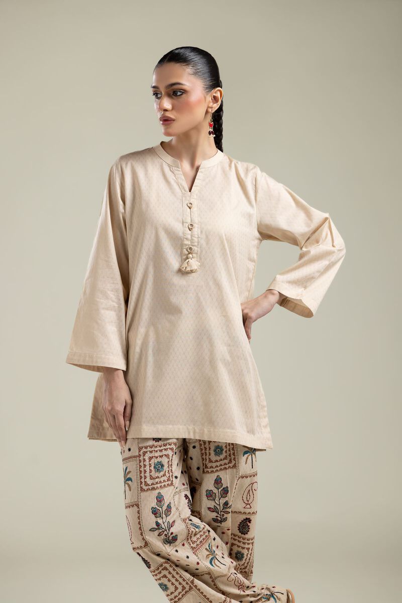 Embroidered |Cotton Dobby | Beige Cotton Kurta | USD 30.00