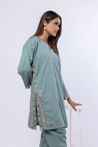 Embroidered | Crosshatch Poplin | Kurta | USD 35.00