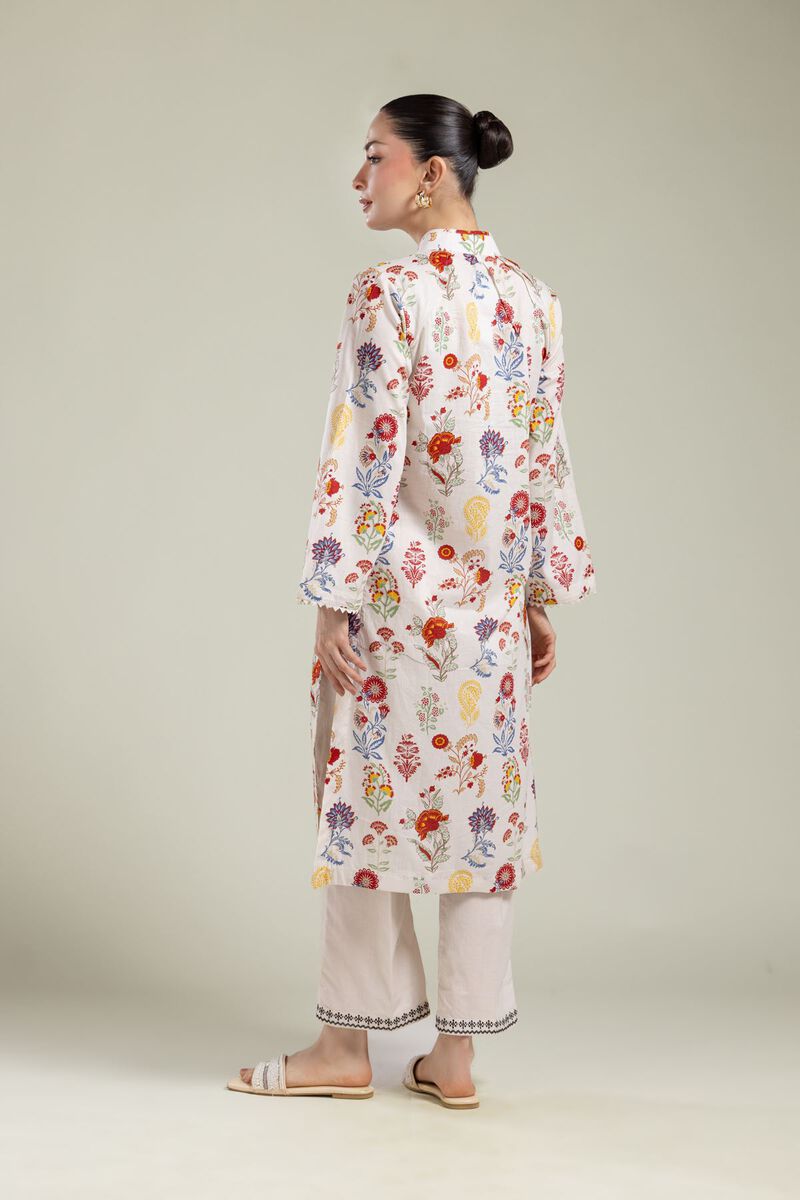 Embroidered | Cambric | Floral V-Neck Kurta | USD 30.00