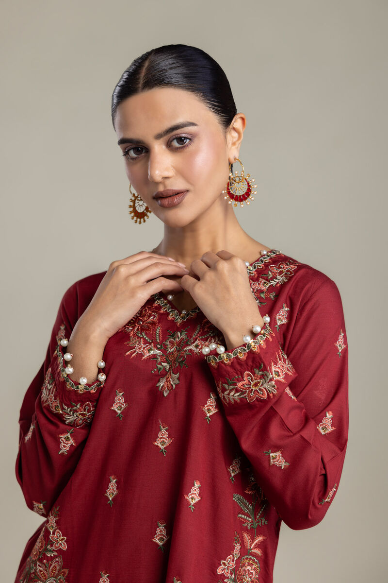 Embroidered | Raw Silk | Floral Silk Kurta | USD 70.00