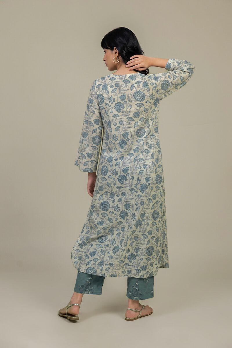 Printed | Light Khaddar | Floral Printed Kurta | USD 45.00