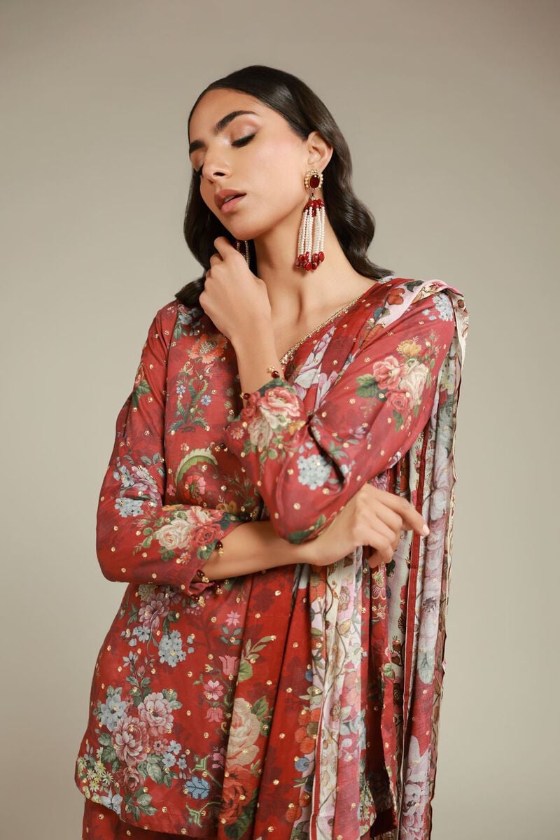 Embroidered | Raw Silk | 3 Piece Co-ord Set | USD 145.00