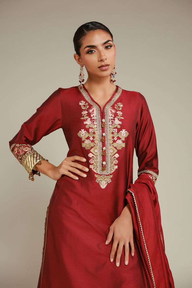 Embroidered | Raw Silk | 3 Piece Co-ord Set | USD 125.00