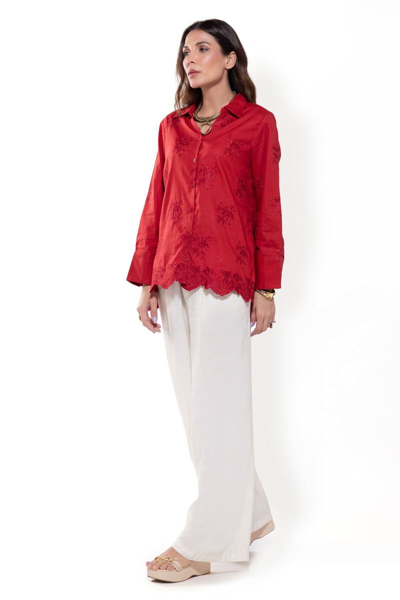 Embroidered | Crosshatch Poplin | Shirt | null