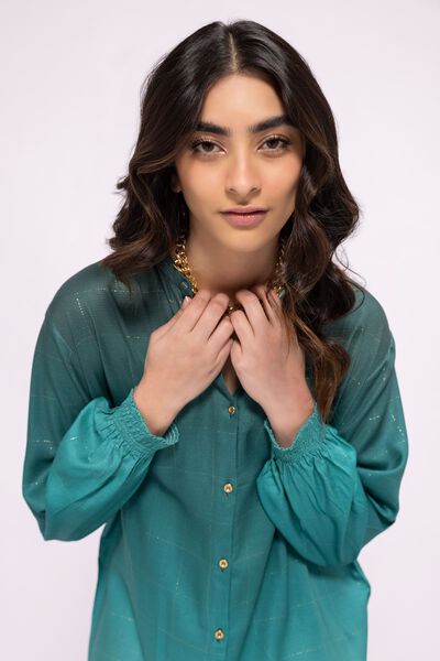 Button Down Shirt, GREEN, hi-res
