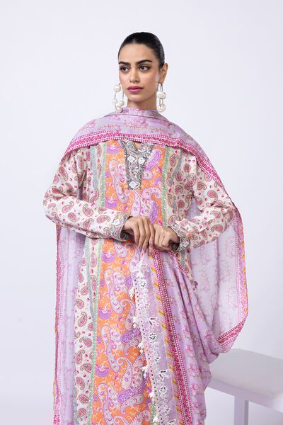 Embroidered | Light Oak Silk | Dupatta | USD 40.00