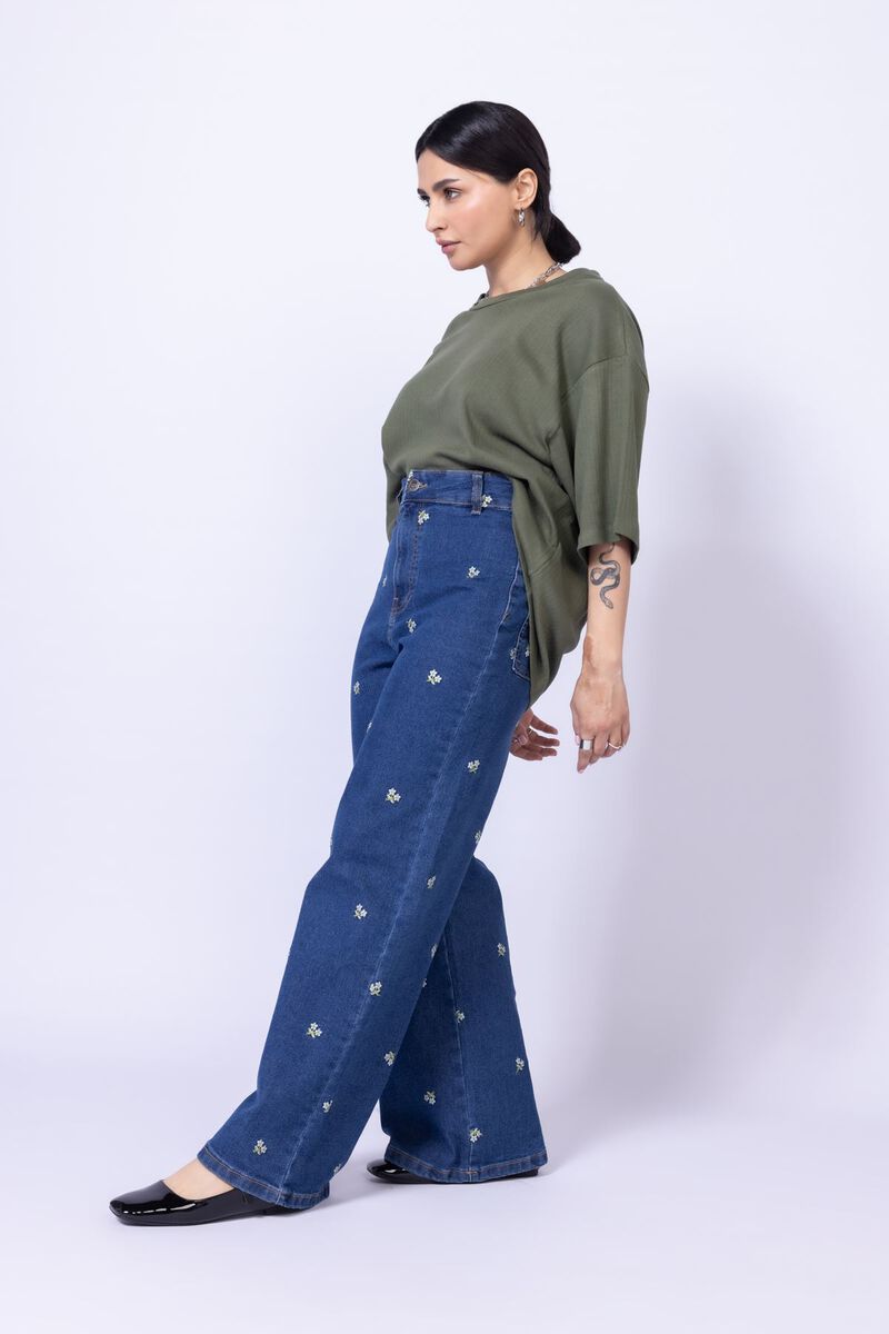 Embroidered | Stretch Denim | Jeans | null